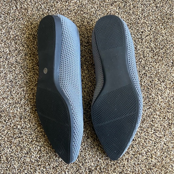 All Black Footwear Gray Mesh Pointes Toe Ballet Flat Comfort Shoes EUC Size 38 - Picture 3 of 5